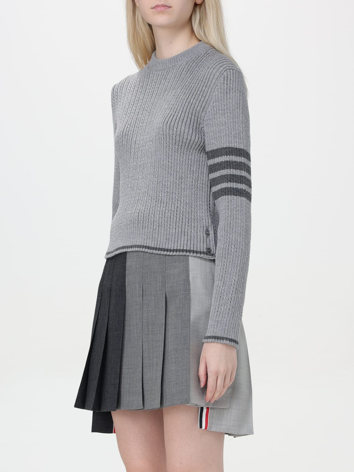 THOM BROWNE MAGLIA: Maglia 4-bar Thom Browne, Grigio - Img 4