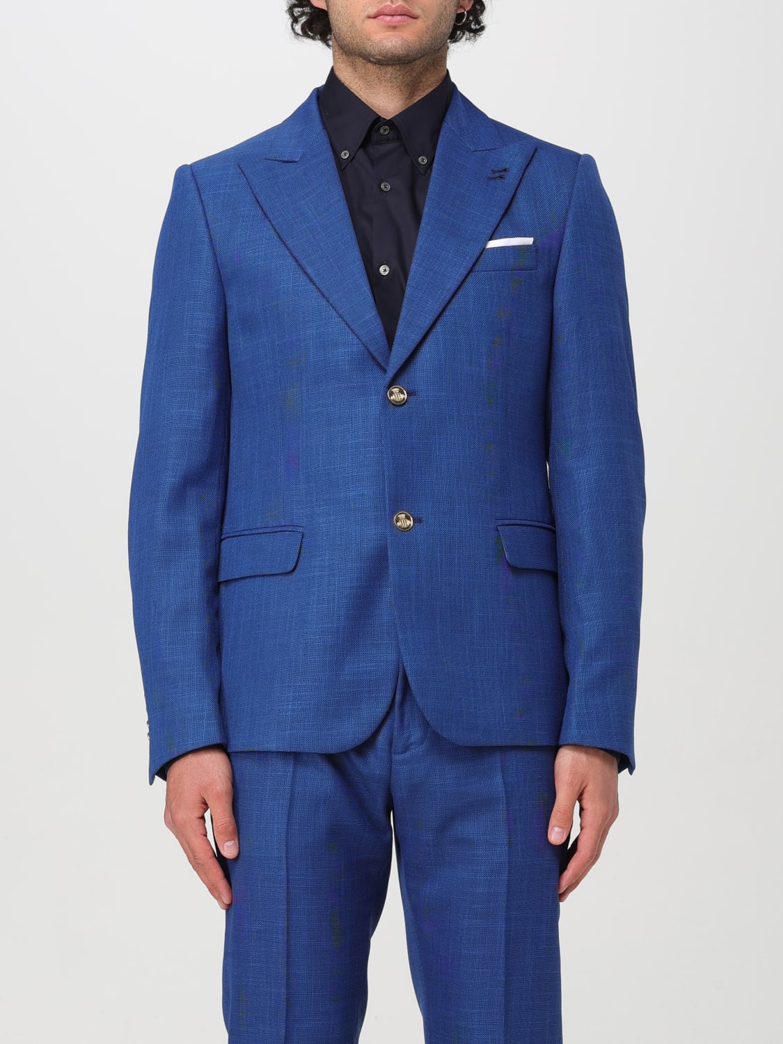 DANIELE ALESSANDRINI BLAZER: Jacket men Daniele Alessandrini, Royal Blue - Img 1