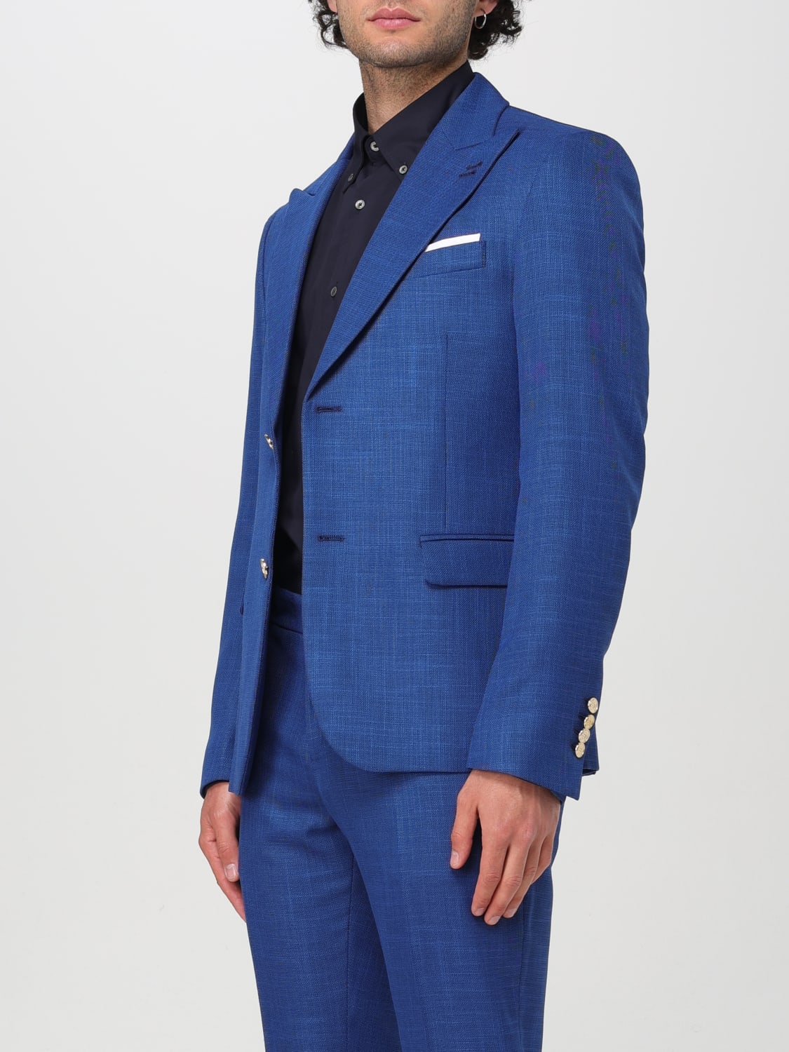 DANIELE ALESSANDRINI BLAZER: Jacket men Daniele Alessandrini, Royal Blue - Img 3