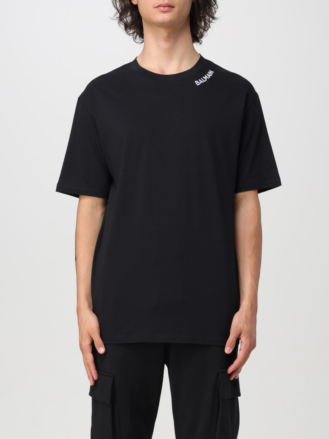 Giglio T-shirt basic con mini logo Balmain