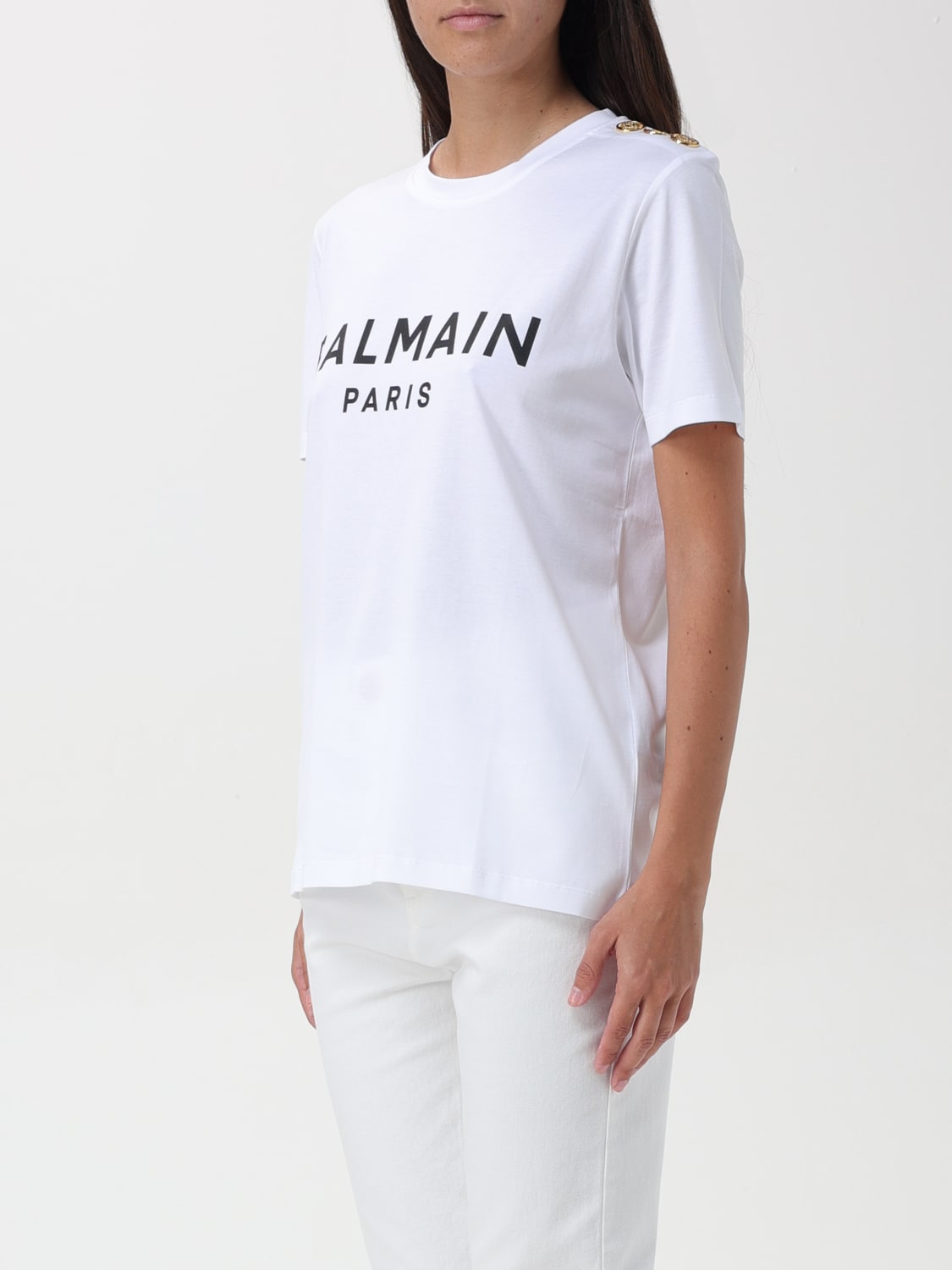 BALMAIN T-SHIRT: T-shirt damen Balmain, Schwarz 1 - Img 4