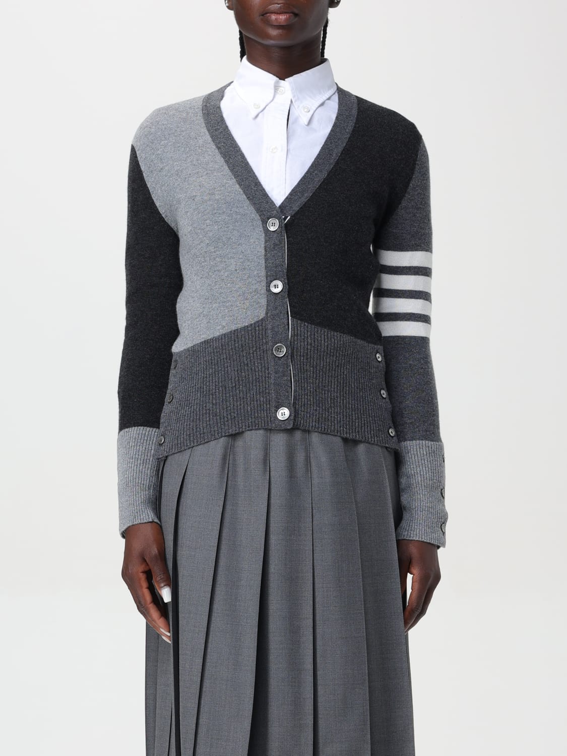 Giglio Cardigan monochrome block cashmere Thom Browne