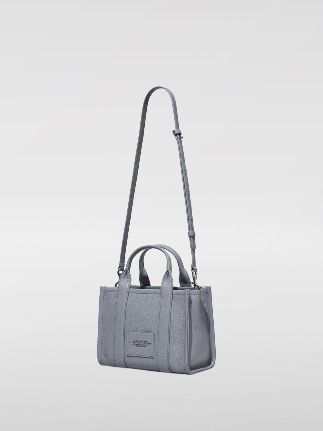 MARC JACOBS BORSA TOTE: Borsa The Tote Bag Marc Jacobs in pelle a grana , Grigio - Img 5