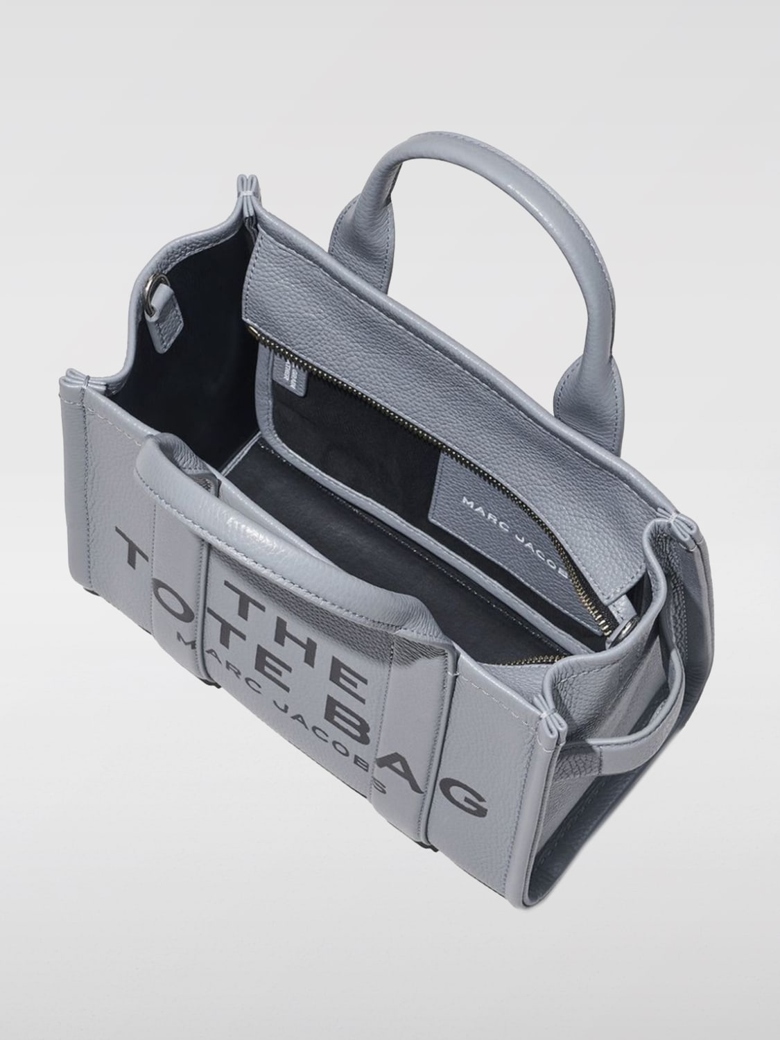 MARC JACOBS BORSA TOTE: Borsa The Tote Bag Marc Jacobs in pelle a grana , Grigio - Img 6