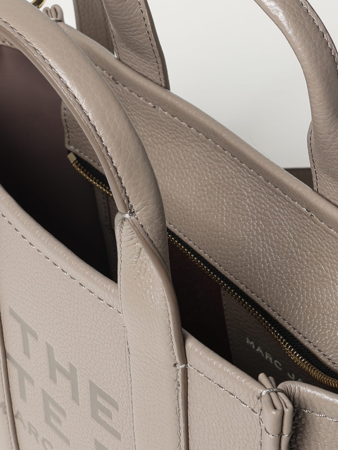 MARC JACOBS BORSA TOTE: Borsa The Tote Bag Marc Jacobs in pelle a grana , Naturale - Img 3