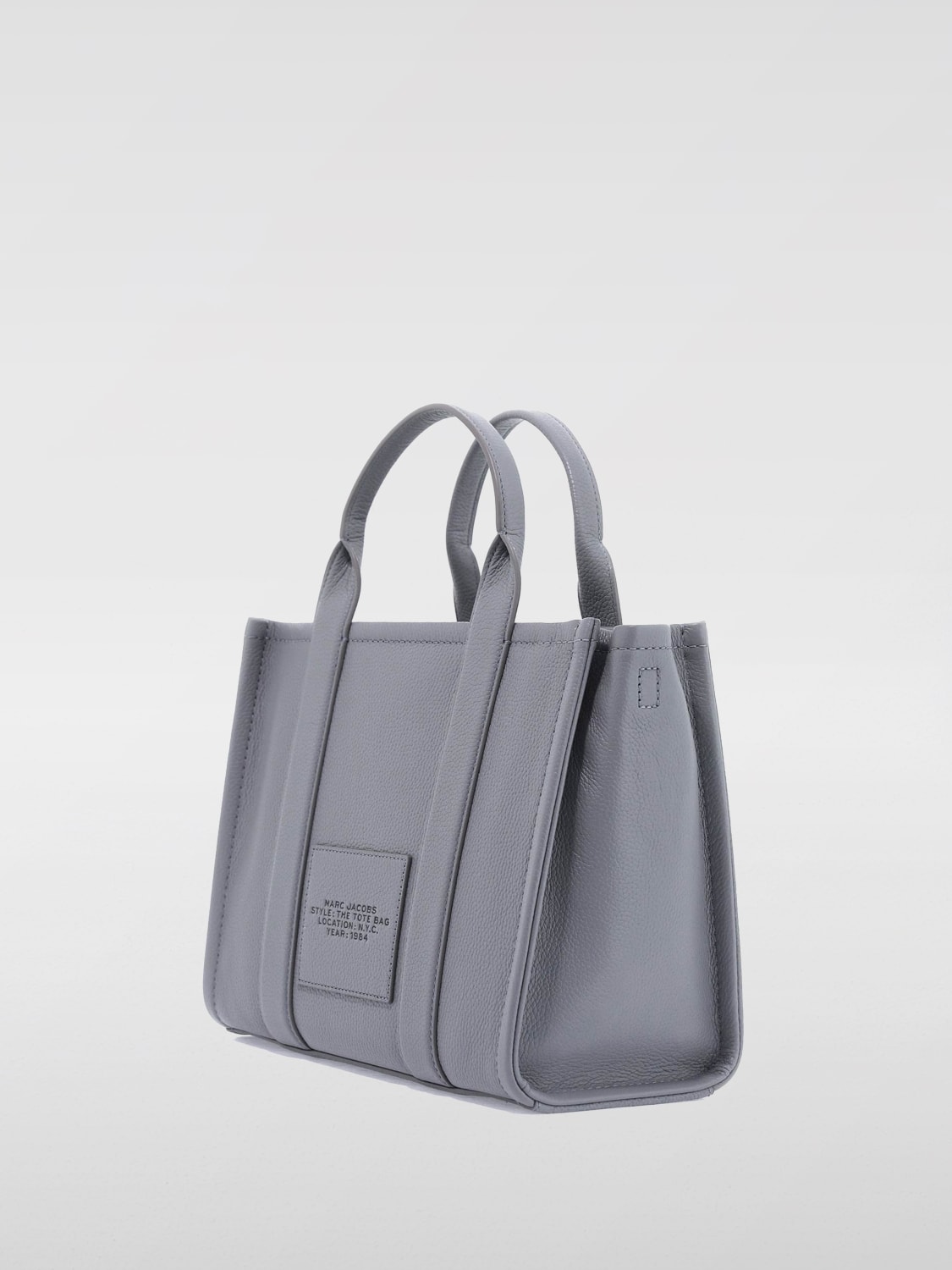 MARC JACOBS BORSA TOTE: Borsa The Tote Bag Marc Jacobs in pelle a grana , Grigio - Img 2