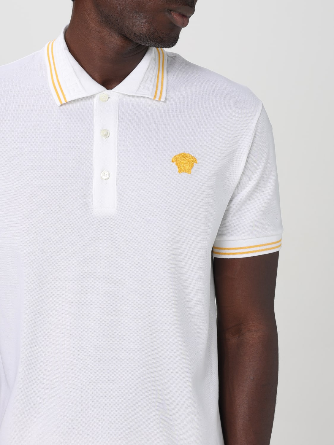 VERSACE POLO SHIRT: Polo shirt men Versace, White - Img 4