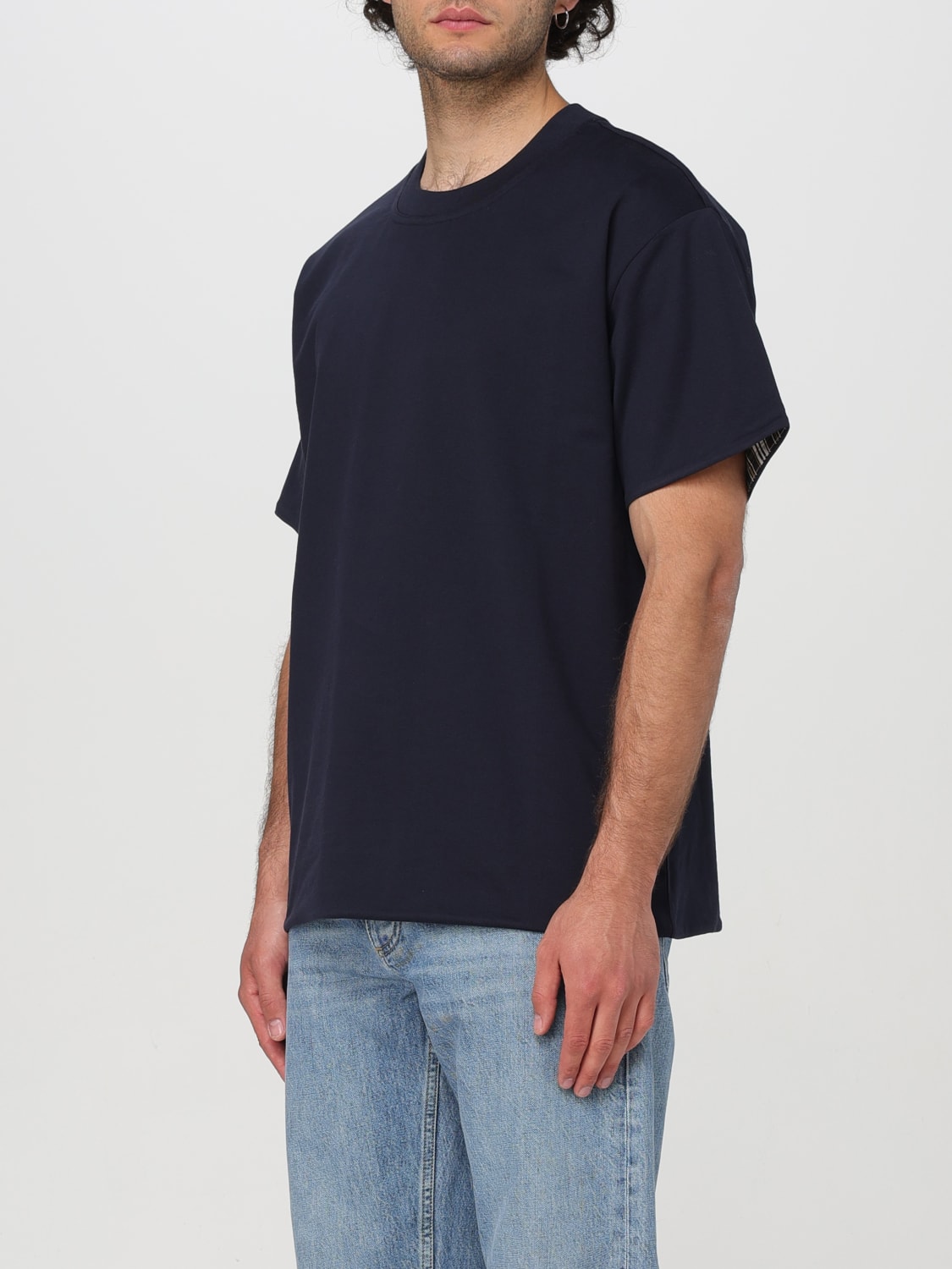 BOTTEGA VENETA T-SHIRT: T-shirt Double Layer Bottega Veneta, Blue - Img 4