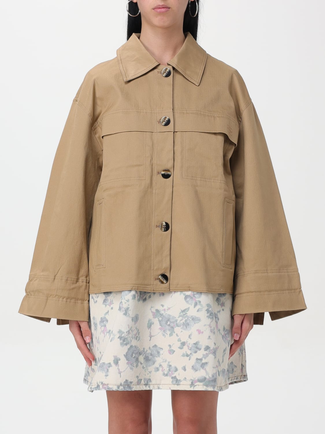 GANNI JACKET: Jacket woman Ganni, Beige - Img 1