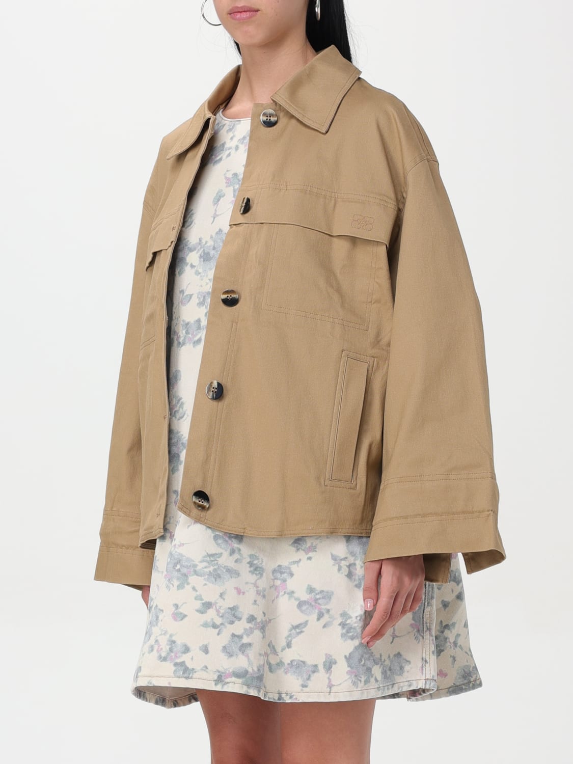 GANNI JACKET: Jacket woman Ganni, Beige - Img 4