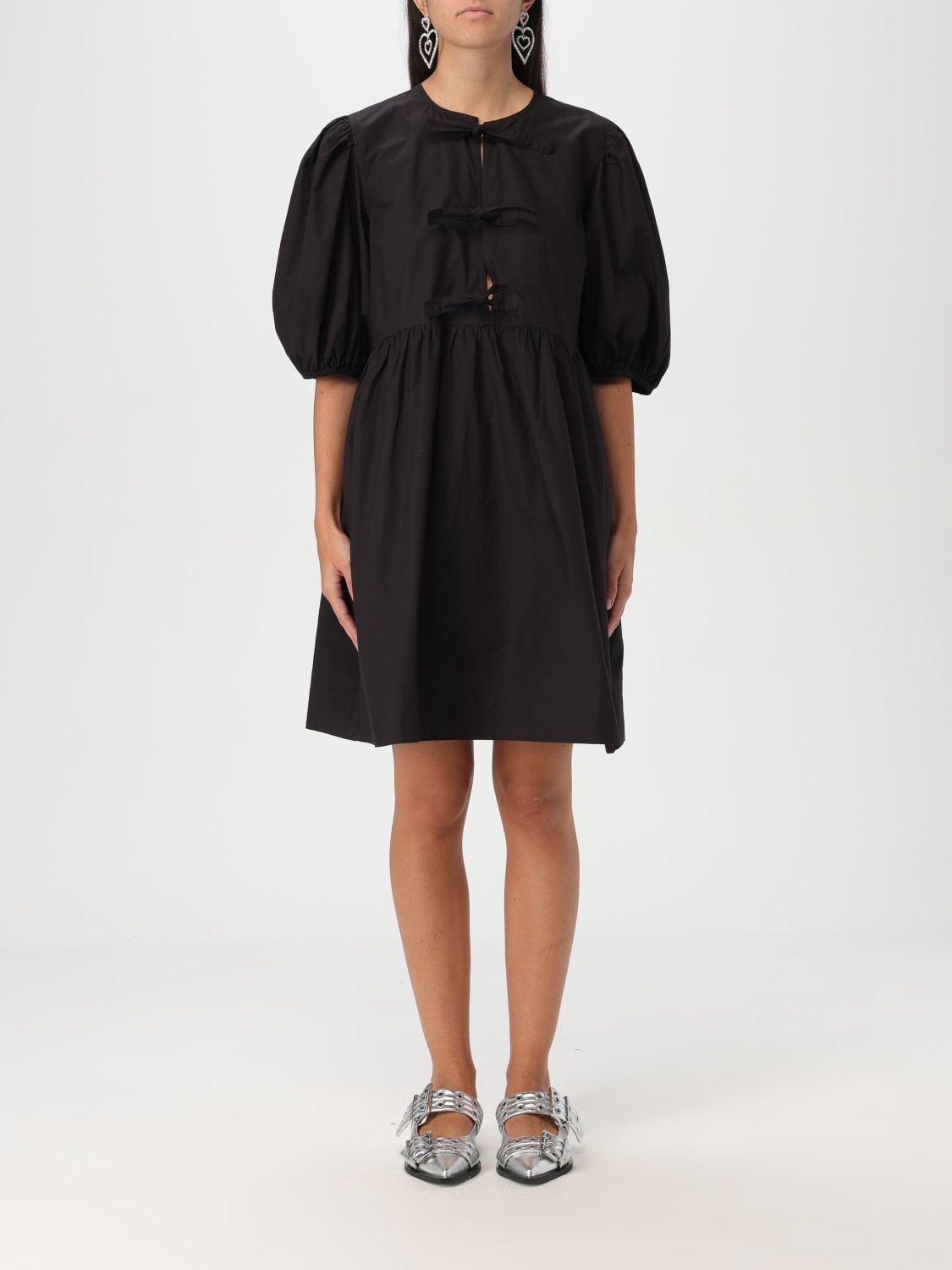 GANNI DRESS: Dress woman Ganni, Black - Img 1