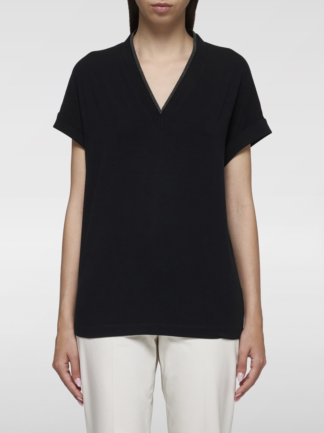 Giglio T-shirt a v Brunello Cucinelli