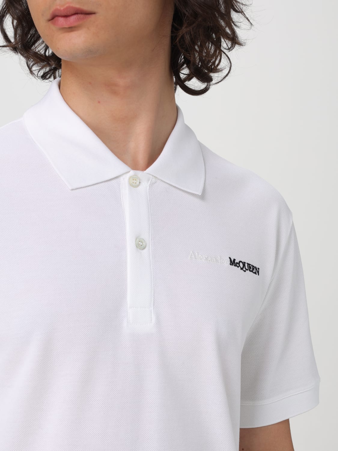 ALEXANDER MCQUEEN POLO: Polo homme Alexander McQueen, Blanc - Img 5