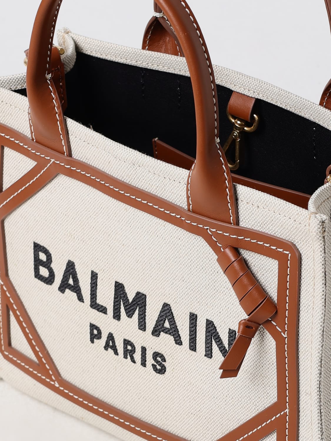 BALMAIN: Shoulder bag woman - Beige | Balmain handbag