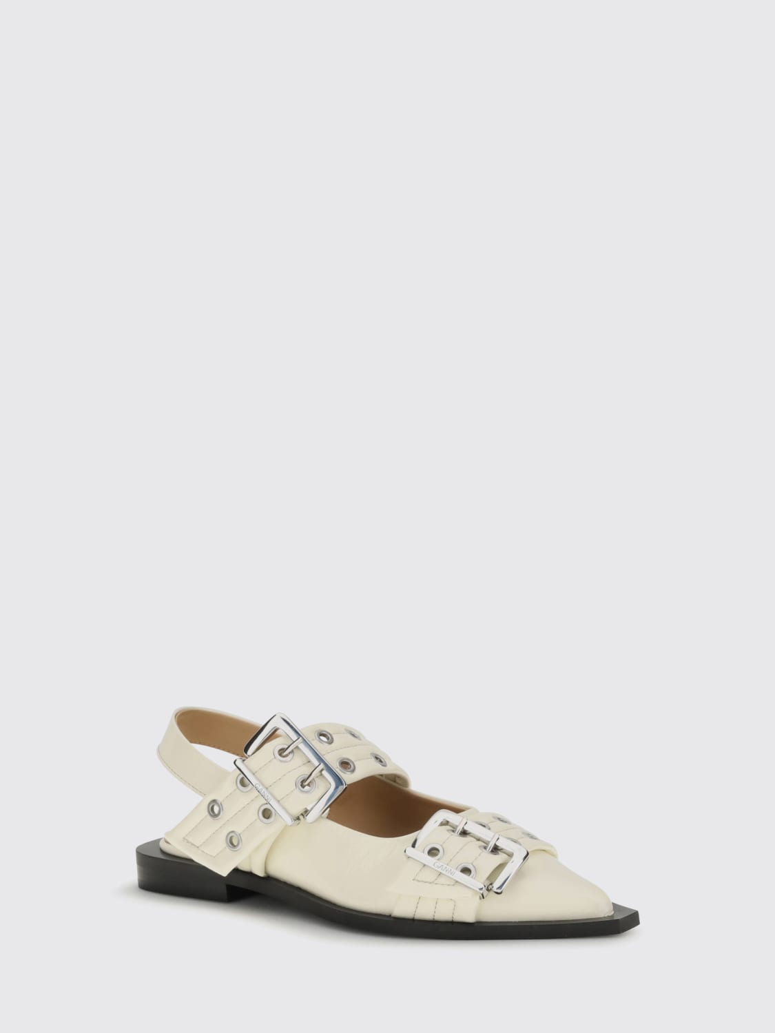 GANNI BALLET FLAT: Ballet flats woman Ganni, White - Img 2