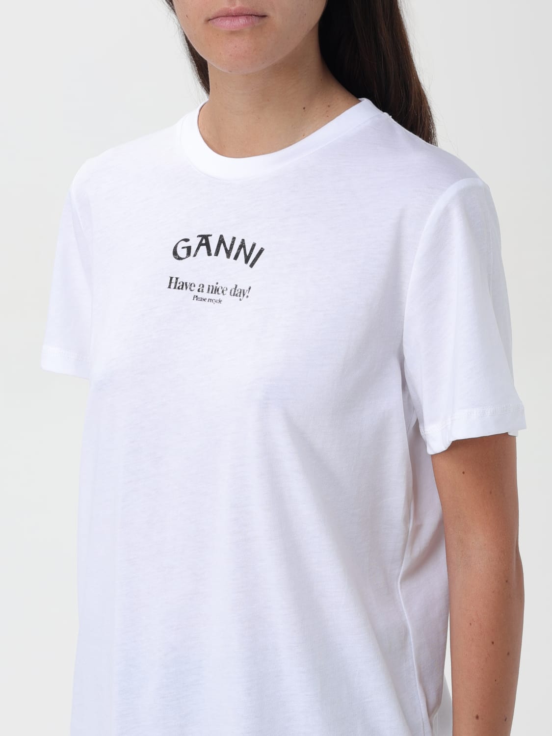 GANNI T-SHIRT: T-shirt woman Ganni, White - Img 3