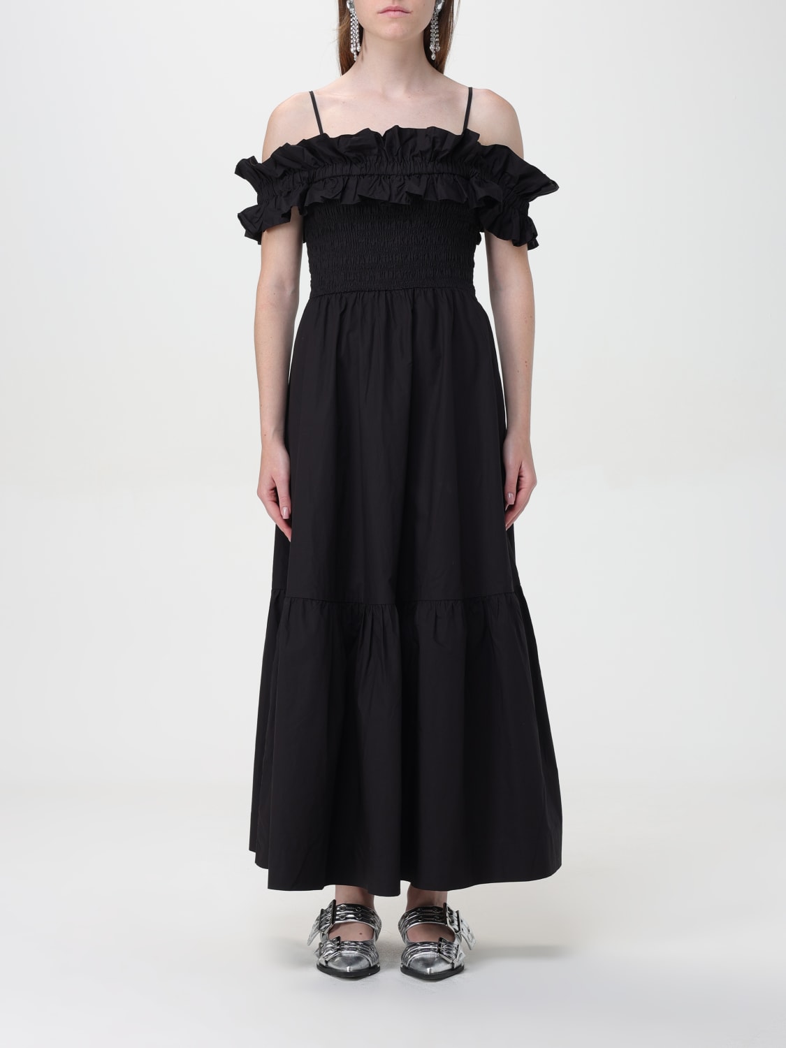 GANNI DRESS: Dress woman Ganni, Black - Img 1