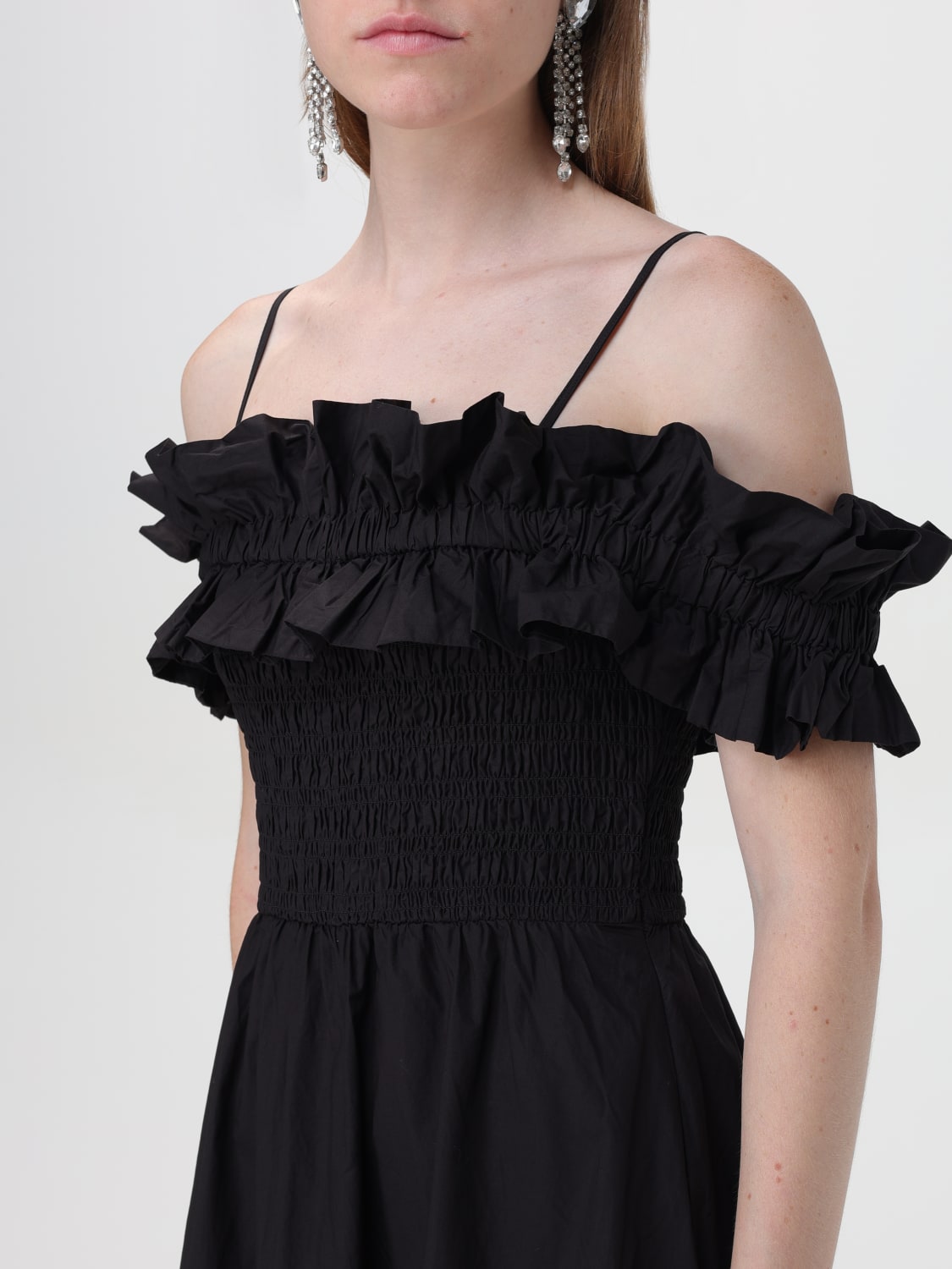 GANNI DRESS: Dress woman Ganni, Black - Img 3