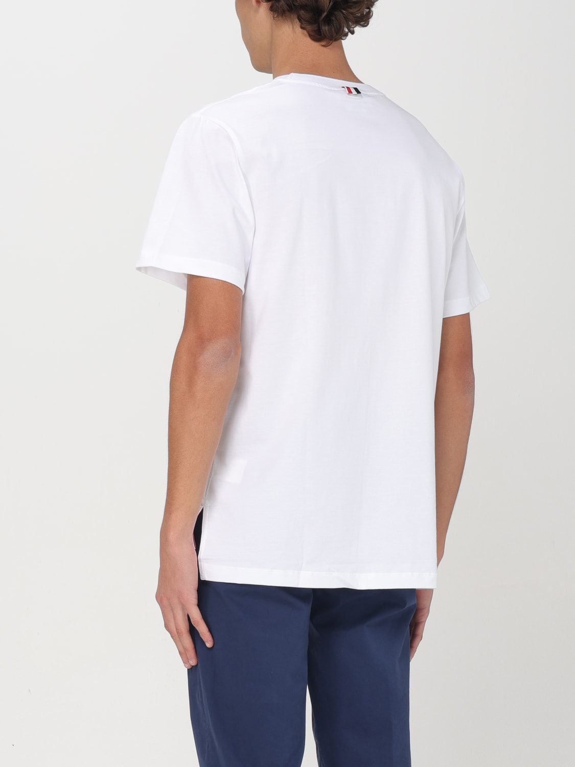 Tシャツ・カットソー THOM BROWNE Men T Shirts MJS067A00042100 White Thom Browne Logo t-shirt - White - Men | MJS067A00042100