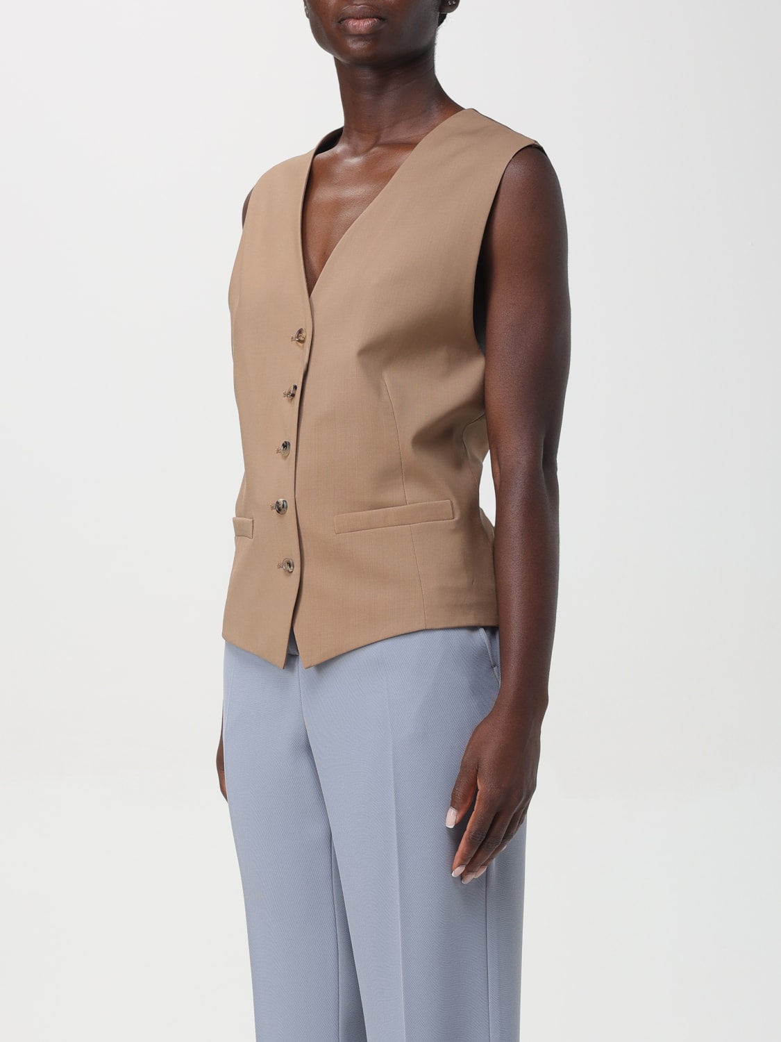 MAX MARA WAISTCOAT: Waistcoat woman Max Mara, Beige - Img 3