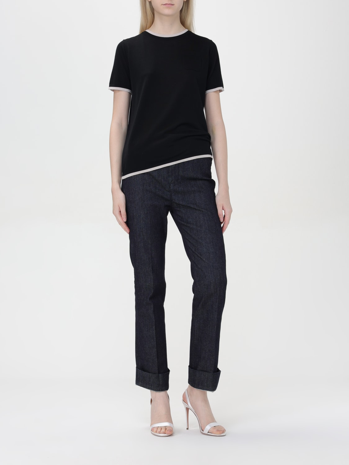 'S MAX MARA T-SHIRT: Max Mara basic wool t-shirt, Black 1 - Img 2