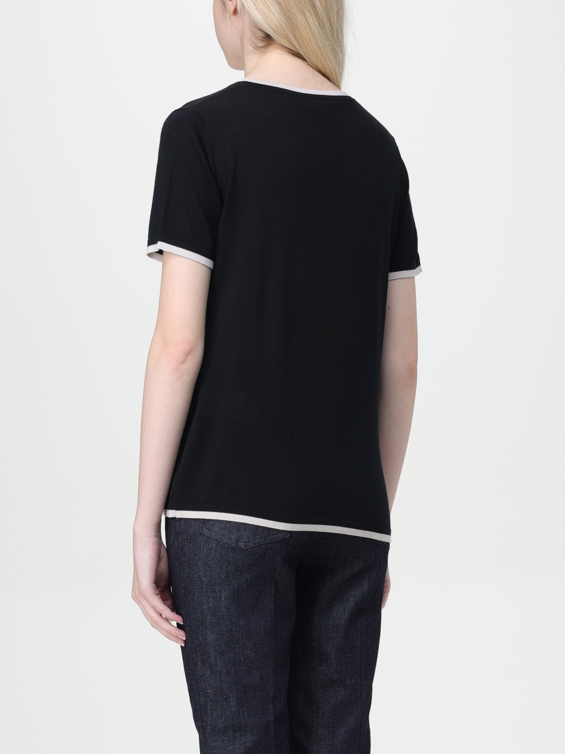 'S MAX MARA T-SHIRT: Max Mara basic wool t-shirt, Black 1 - Img 3