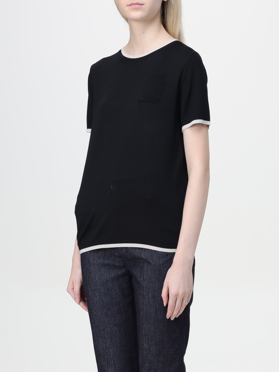 'S MAX MARA T-SHIRT: Max Mara basic wool t-shirt, Black 1 - Img 4