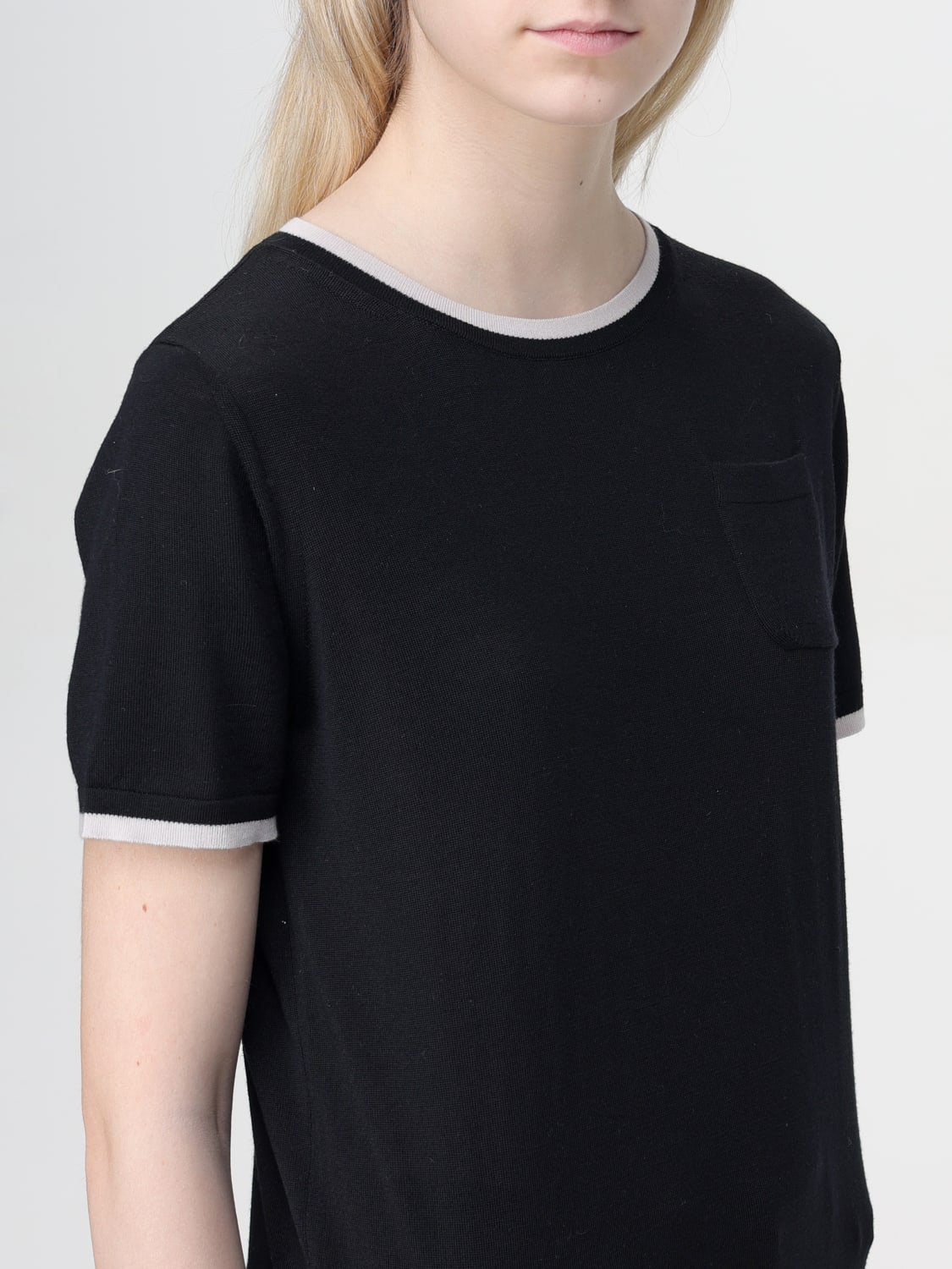 'S MAX MARA T-SHIRT: Max Mara basic wool t-shirt, Black 1 - Img 5