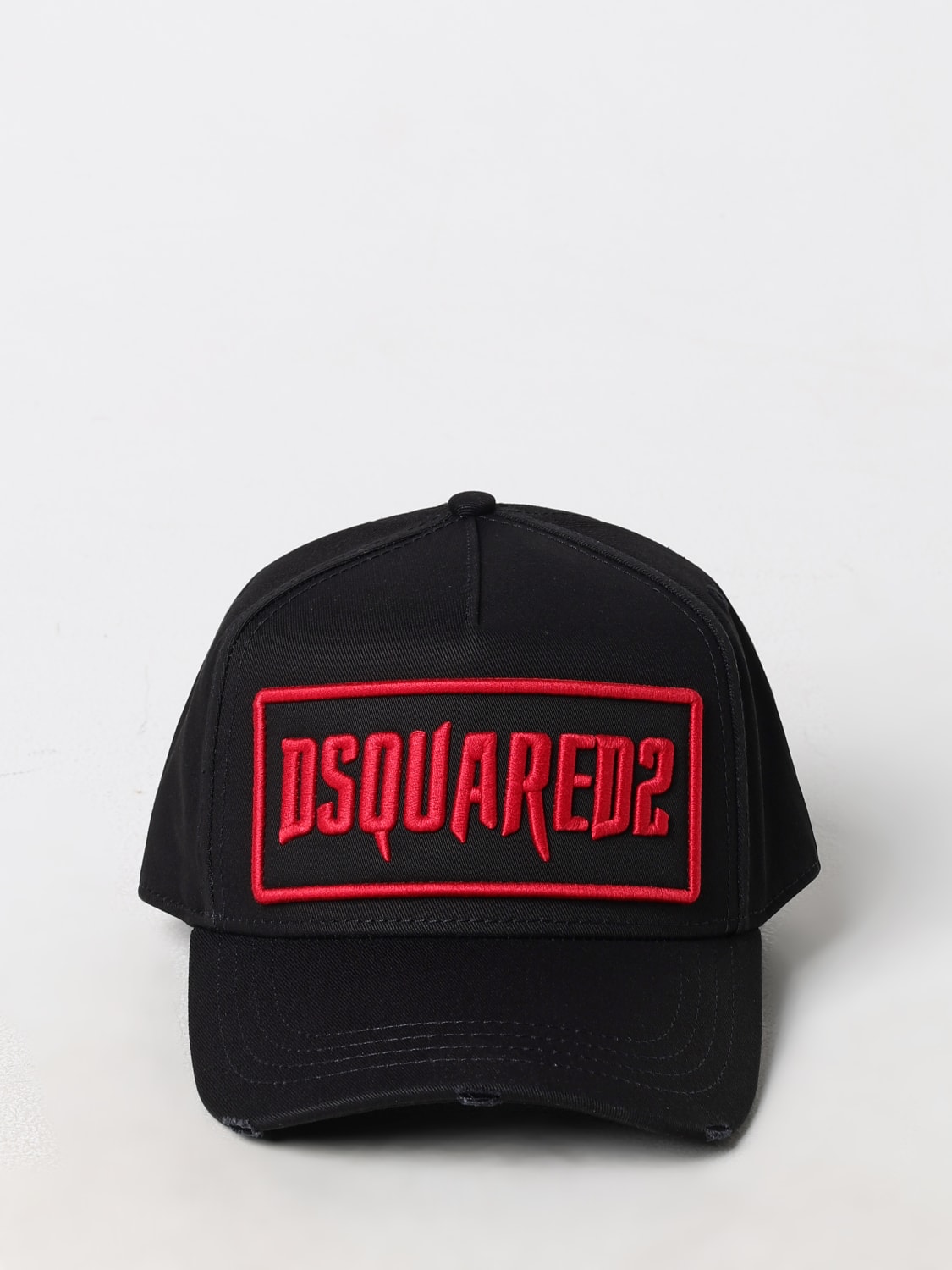 DSQUARED2 CAPPELLO: Cappello Dsquared2 in cotone con logo ricamato , Nero - Img 2