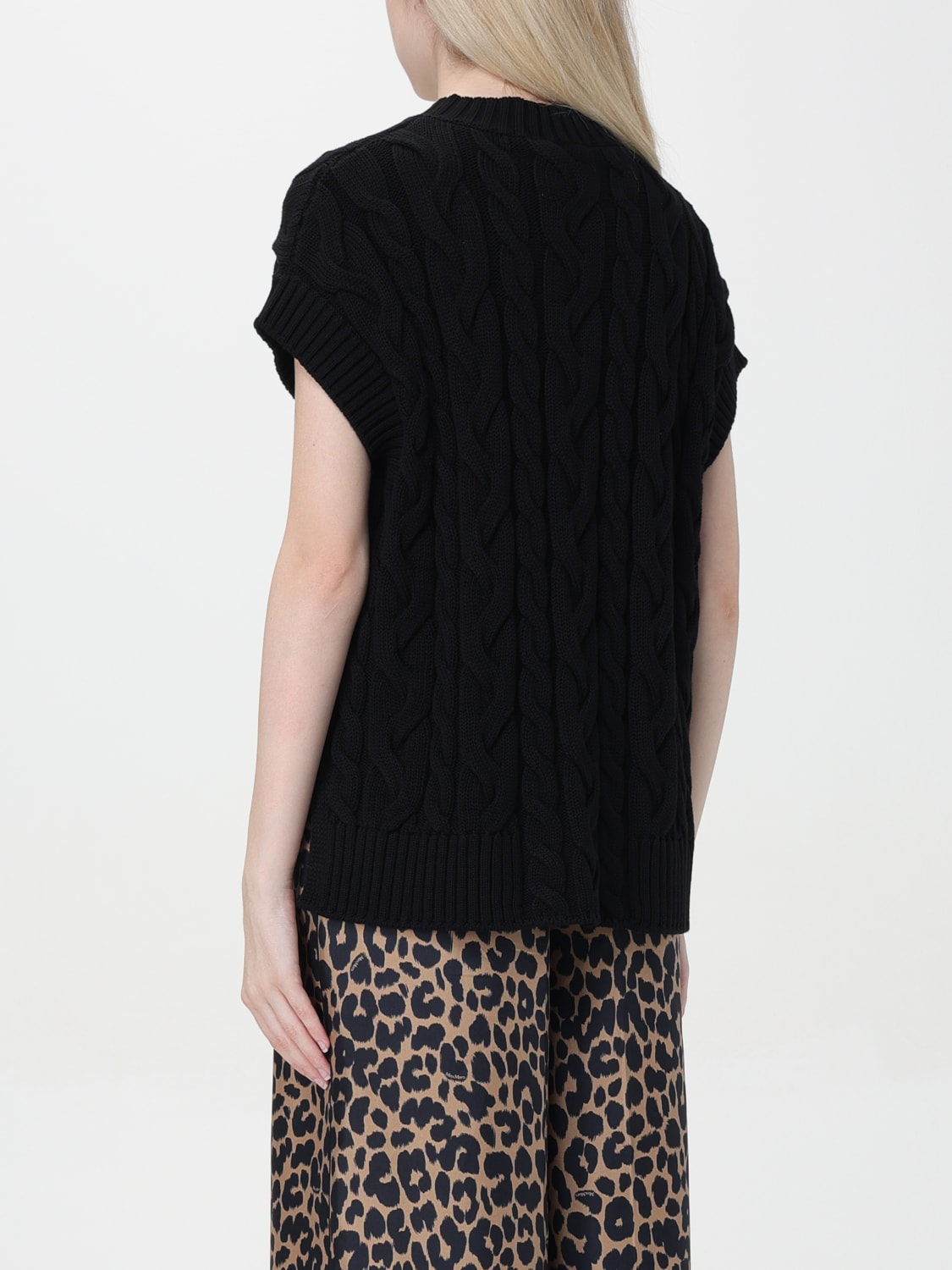 'S MAX MARA SWEATER: Waistcoat woman 's Max Mara, Black - Img 3