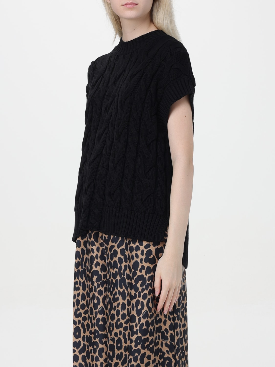 'S MAX MARA SWEATER: Waistcoat woman 's Max Mara, Black - Img 4