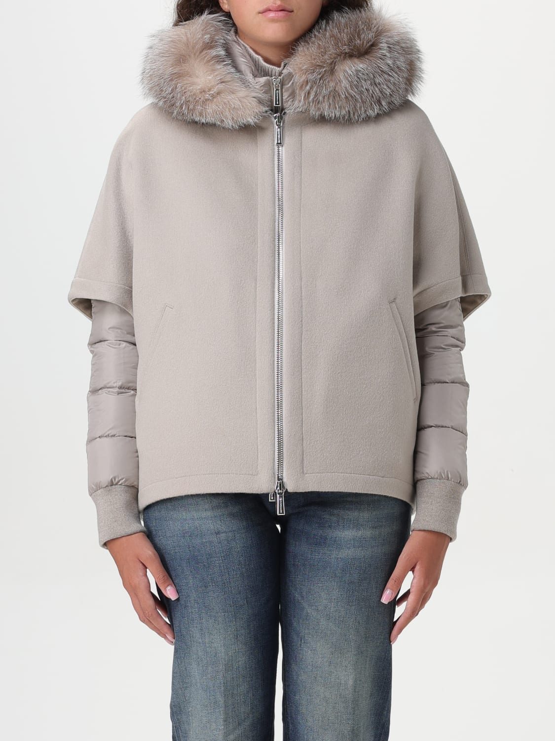 Giglio Giubbotto con zip Moorer in misto cashmere