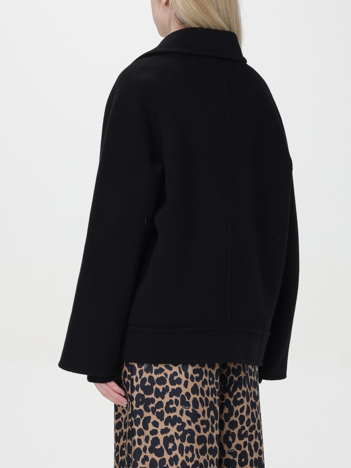 MAX MARA CAPPOTTO: Cappotto con zip laterale Max Mara, Nero - Img 2