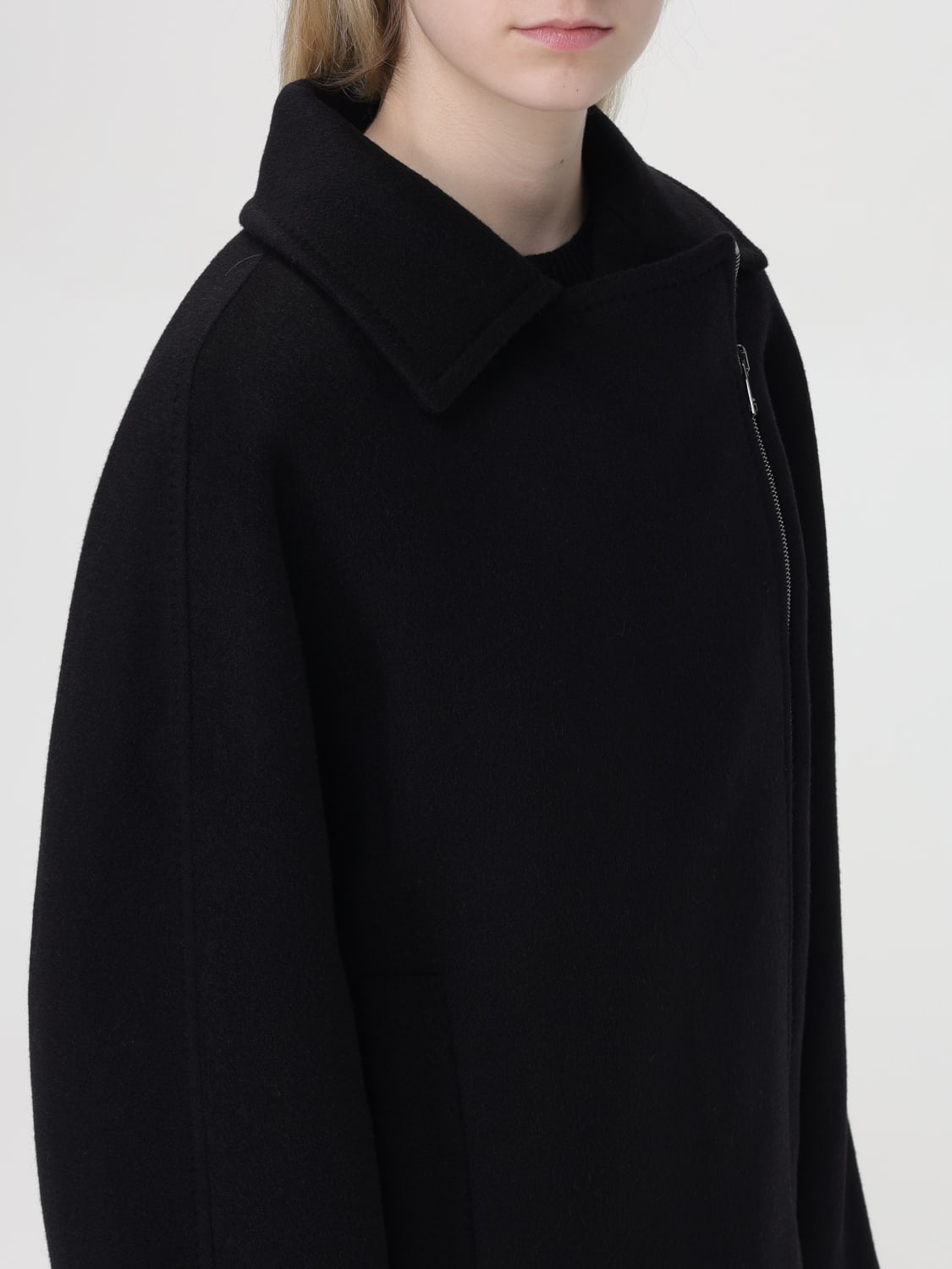 MAX MARA CAPPOTTO: Cappotto con zip laterale Max Mara, Nero - Img 4