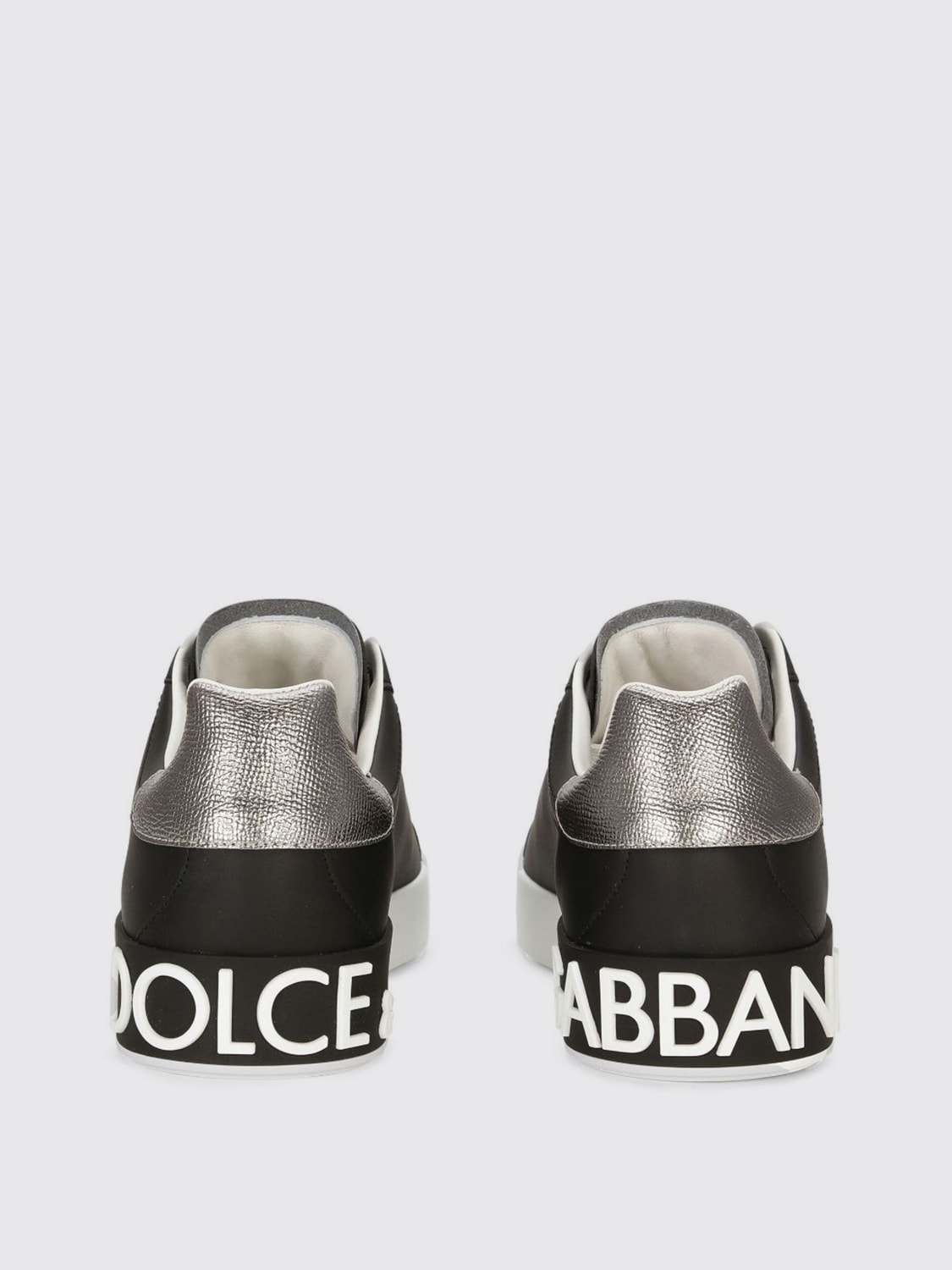スニーカー DOLCE  GABBANA Men Sneakers CS2216AH527 8B979 BLACK Calfskin nappa Portofino sneakers in Black for Men