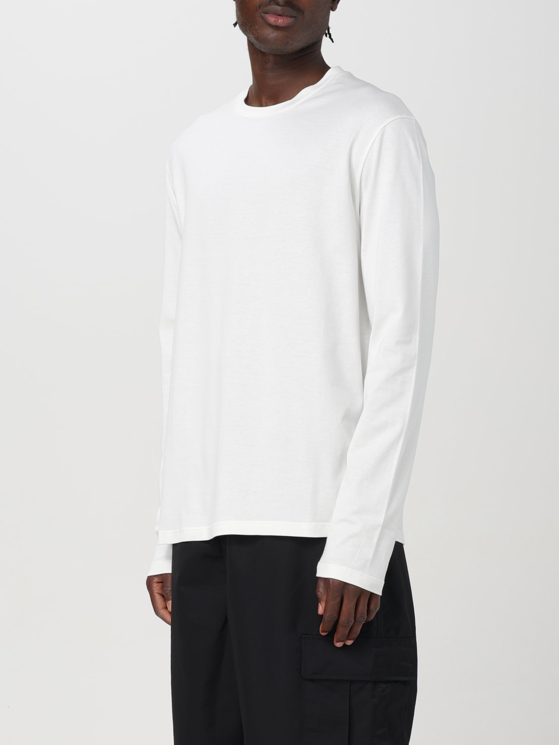 JIL SANDER SWEATER: Jil Sander long-sleeve cotton t-shirt with back logo, White - Img 4