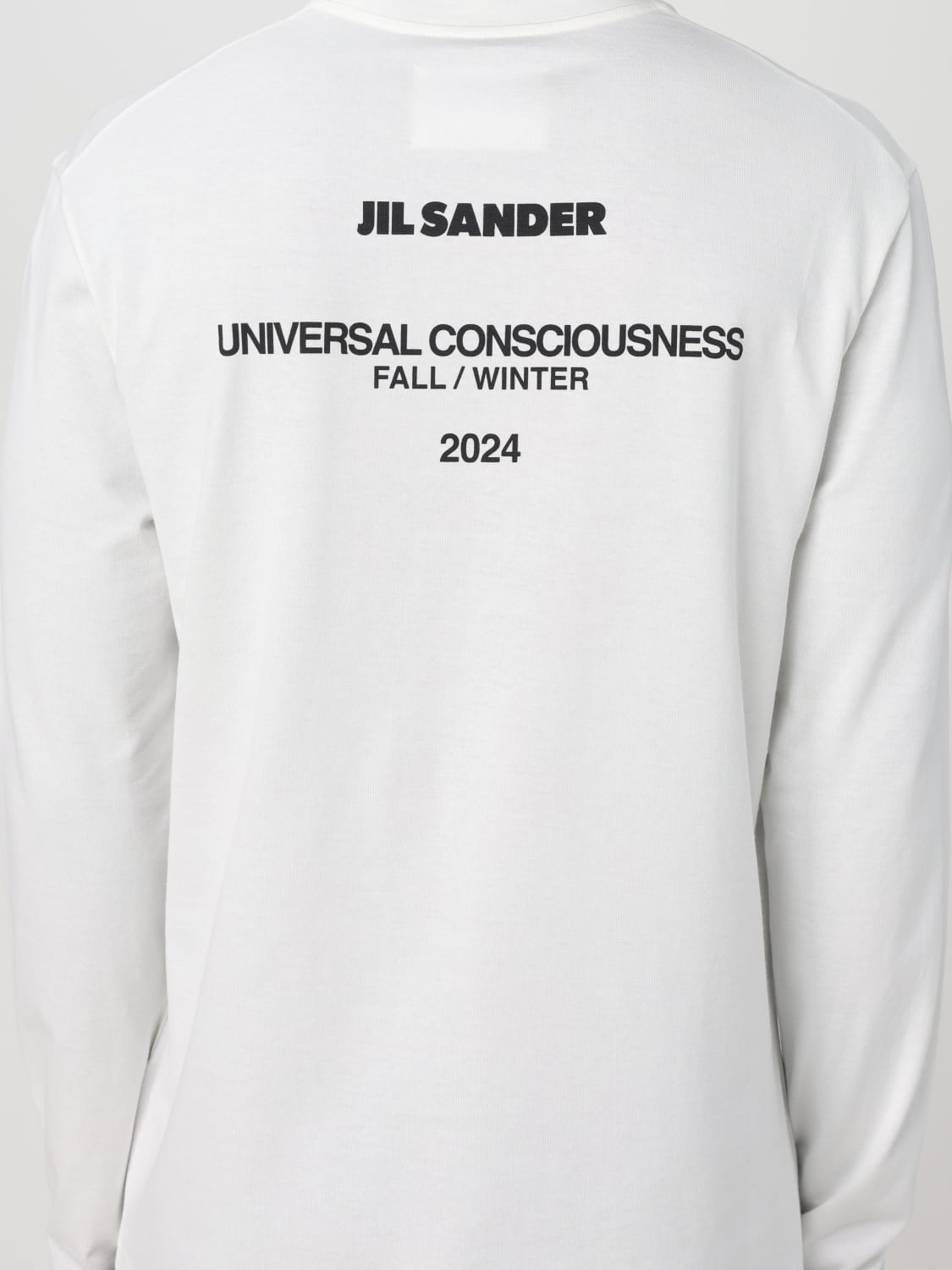 JIL SANDER SWEATER: Jil Sander long-sleeve cotton t-shirt with back logo, White - Img 5