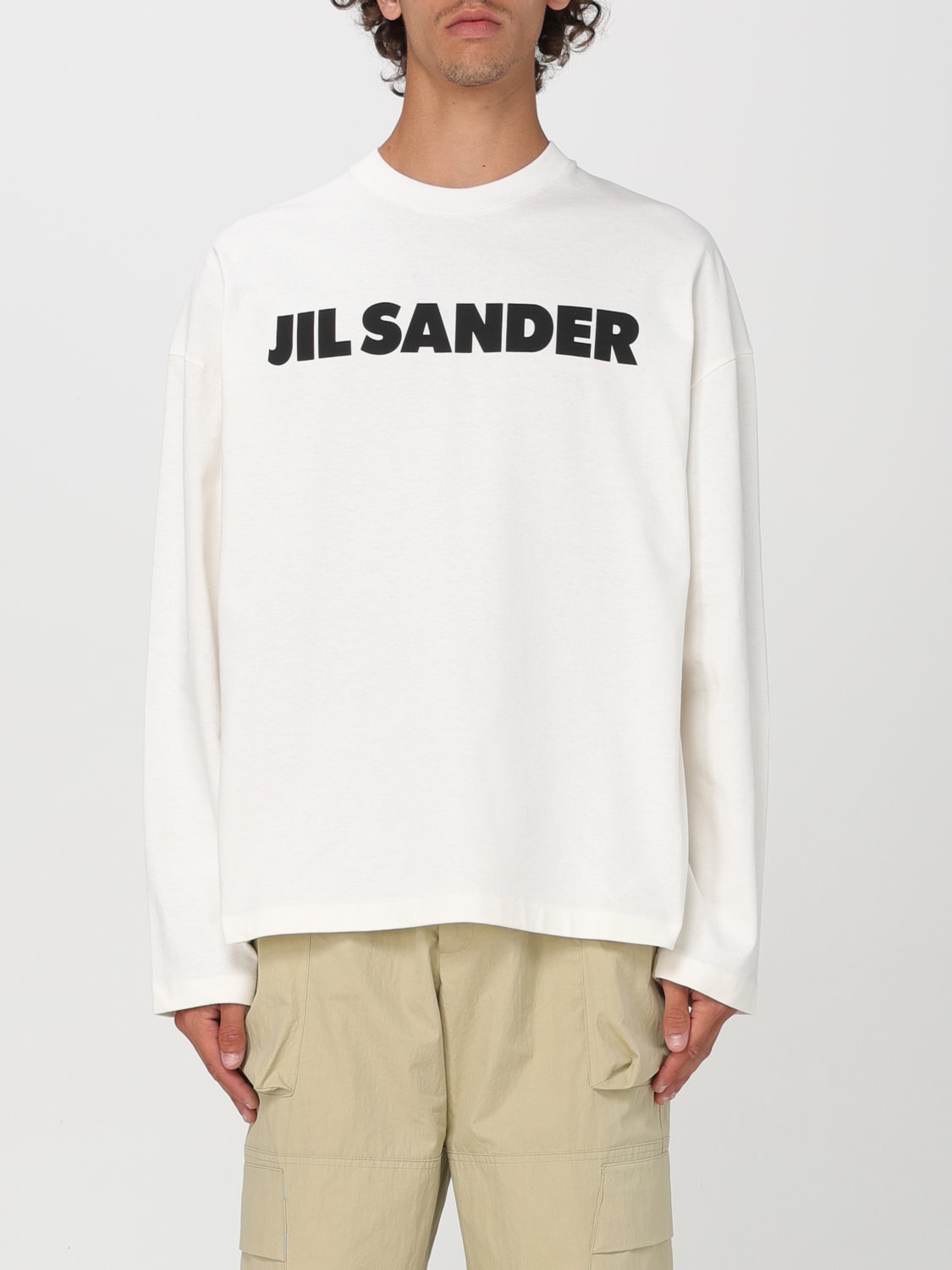 Giglio T-shirt di cotone con maxi logo Jil Sander