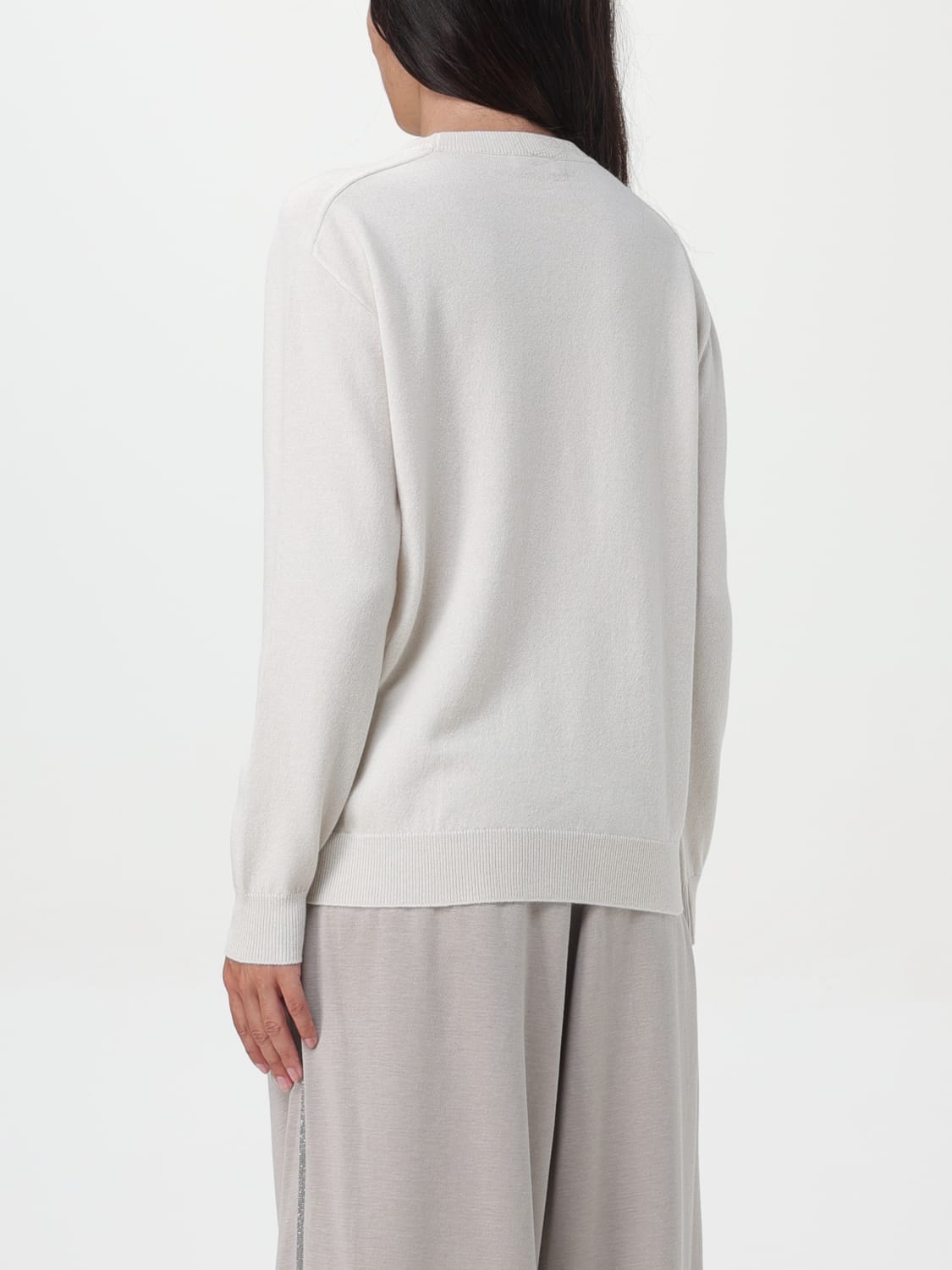 BRUNELLO CUCINELLI SWEATER: Sweater woman Brunello Cucinelli, White - Img 3