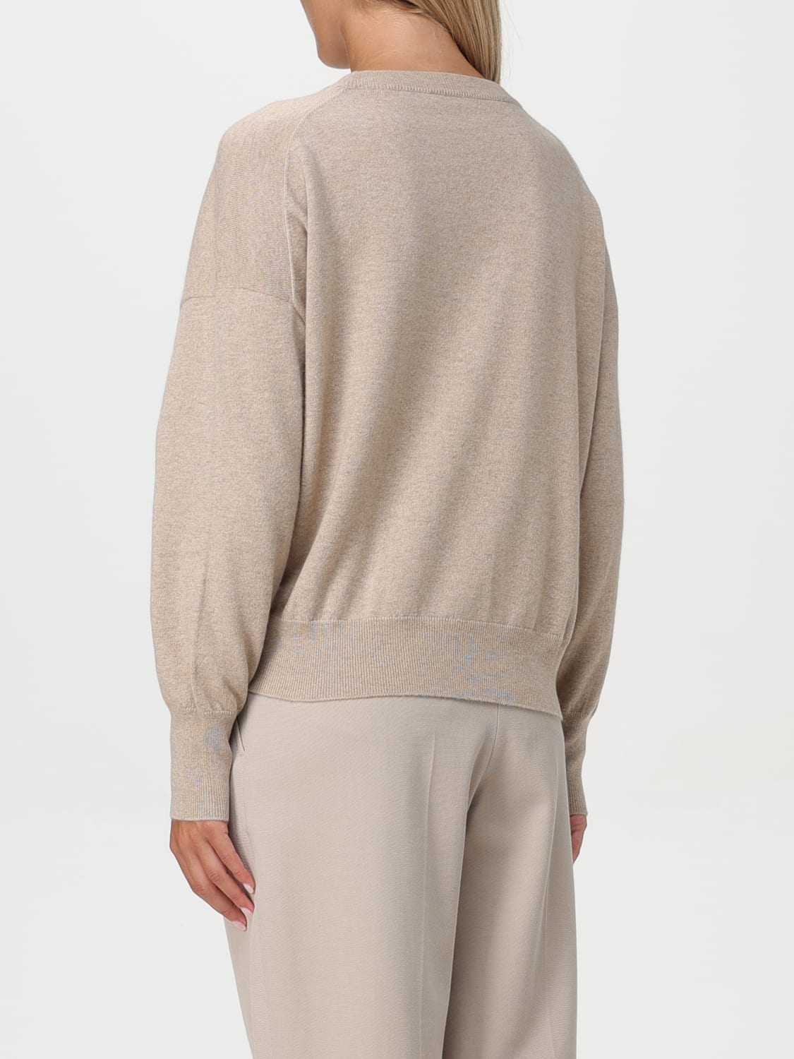 BRUNELLO CUCINELLI MAGLIA: Maglia di cashmere Brunello Cucinelli, Beige - Img 3