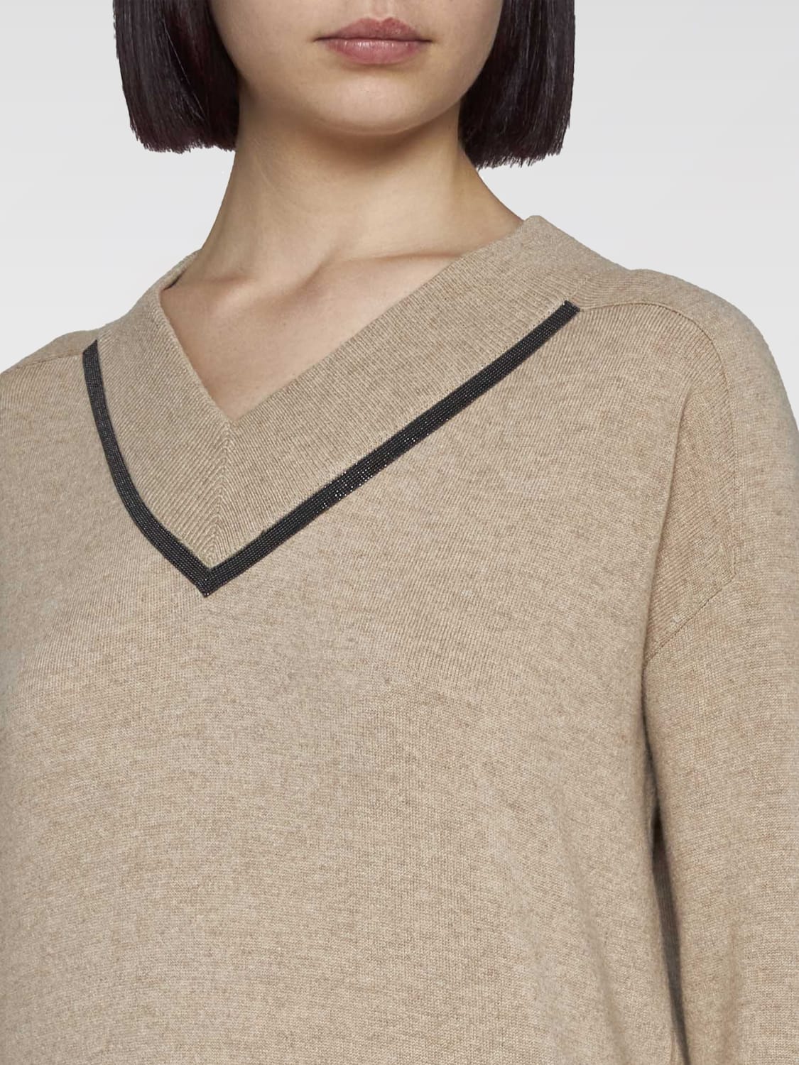 BRUNELLO CUCINELLI SWEATER: Sweater woman Brunello Cucinelli, Camel - Img 3