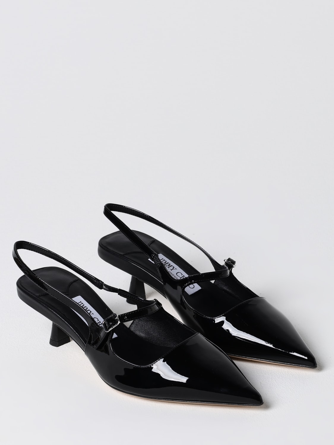 JIMMY CHOO SCARPE CON TACCO: Slingback Didi Jimmy Choo in vernice , Nero - Img 2