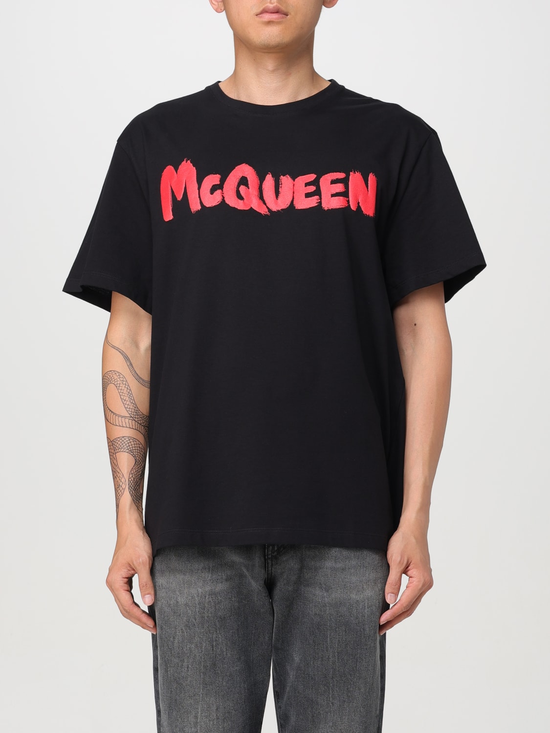 Giglio T-shirt di cotone Alexander McQueen