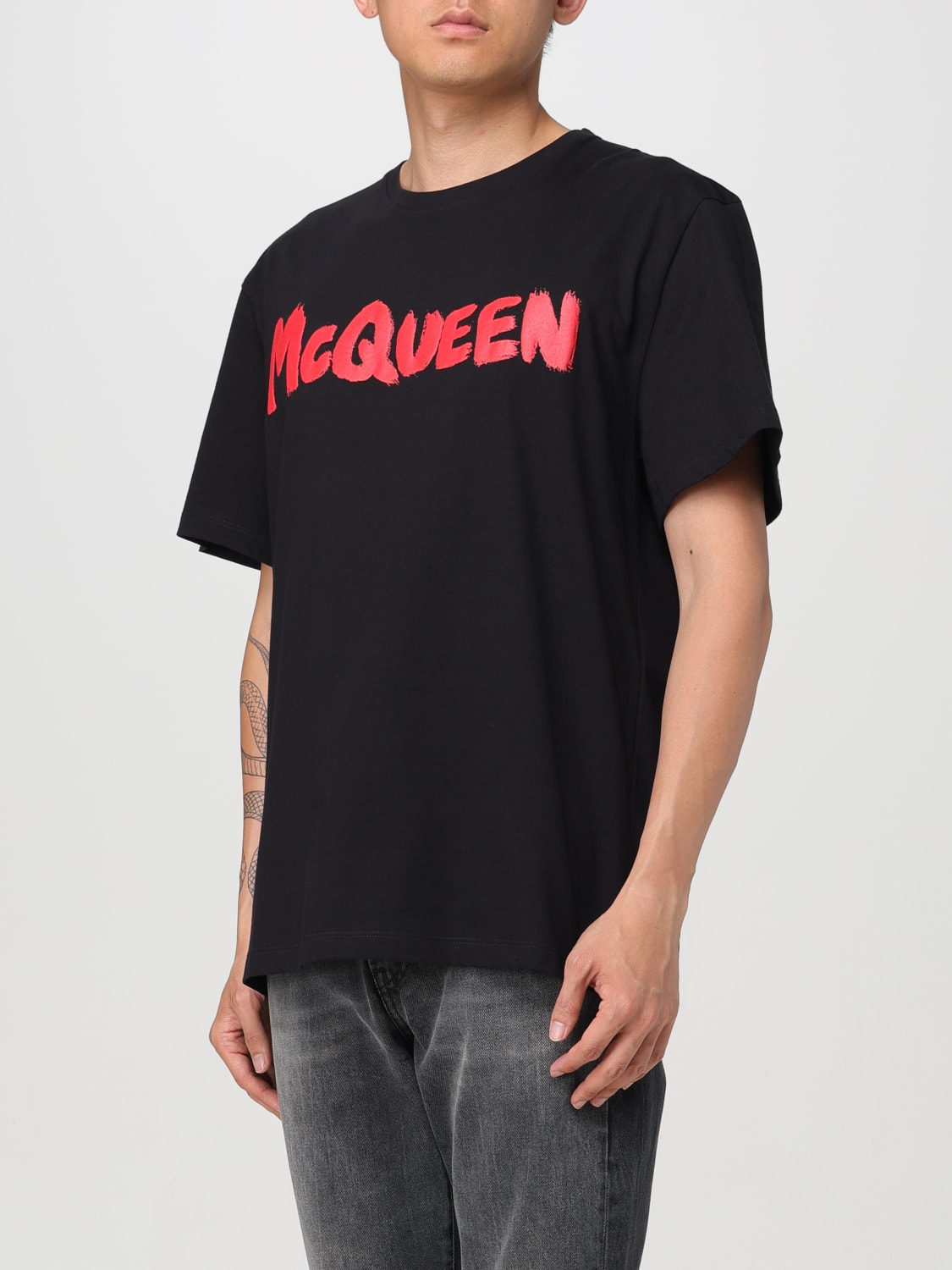 ALEXANDER MCQUEEN T恤: T恤 男士 Alexander McQueen, 黑色 - Img 4