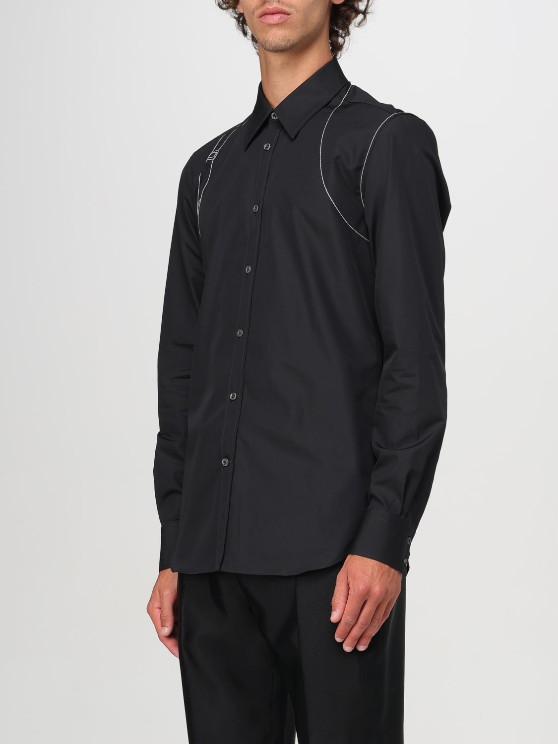 ALEXANDER MCQUEEN CAMISA: Camisa hombre Alexander McQueen, Negro - Img 4