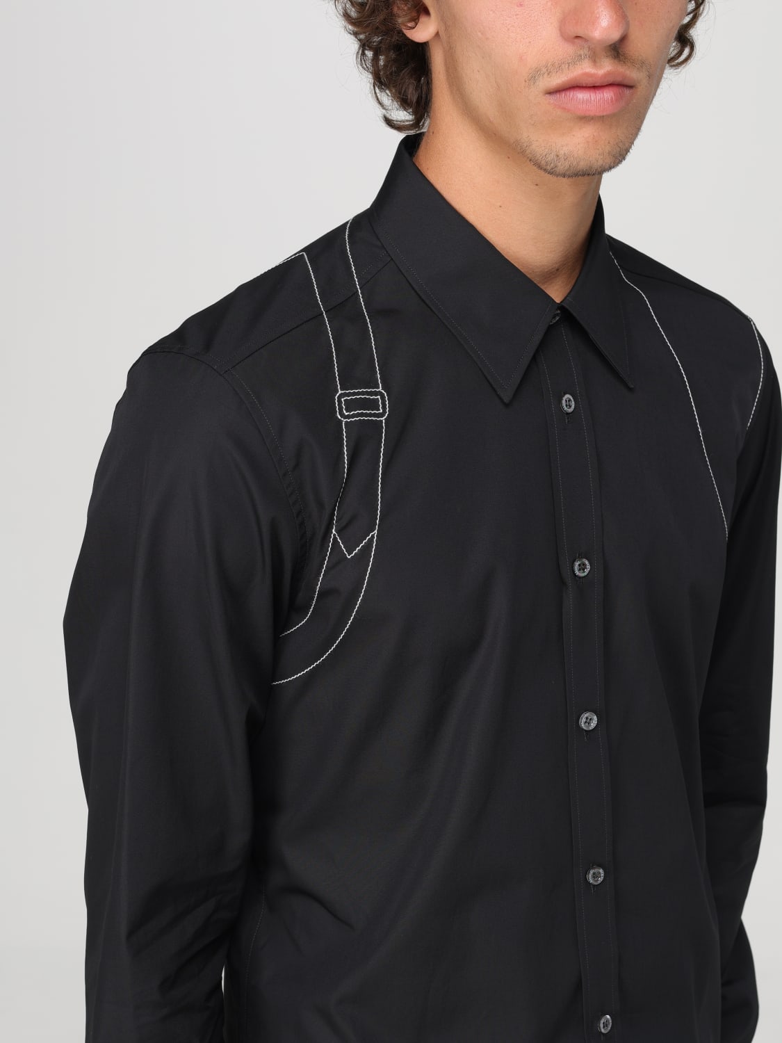 ALEXANDER MCQUEEN CAMISA: Camisa hombre Alexander McQueen, Negro - Img 5