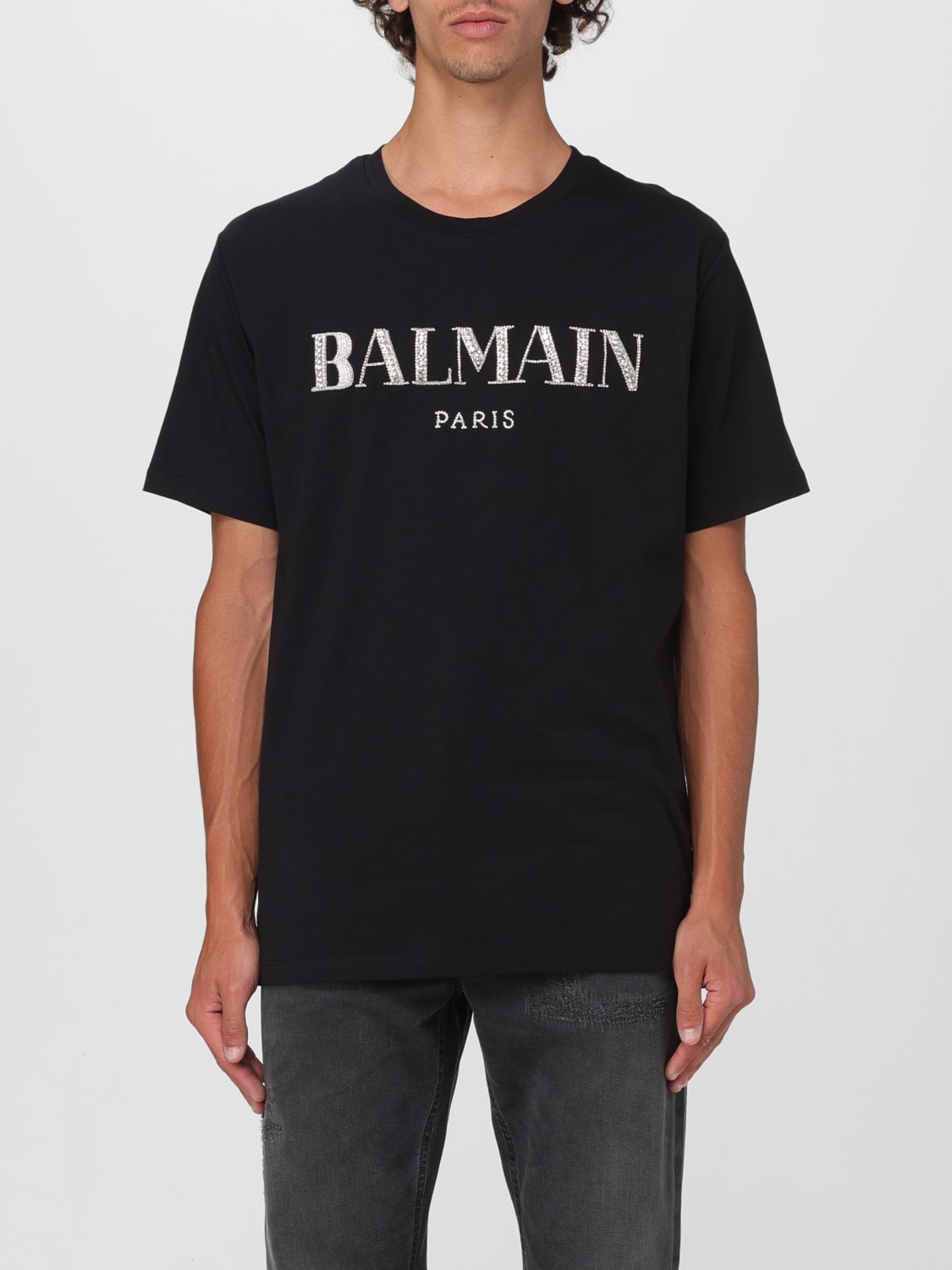 Giglio T-shirt di cotone Balmain con logo