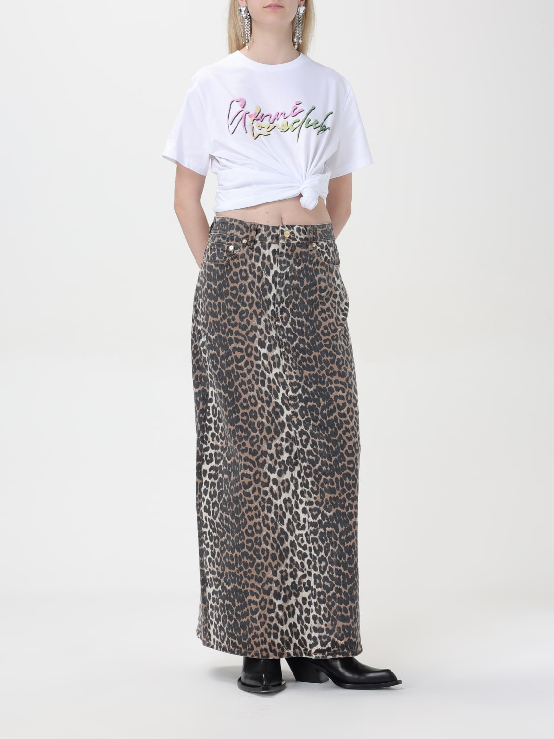 GANNI SKIRT: Skirt woman Ganni, Brown - Img 2