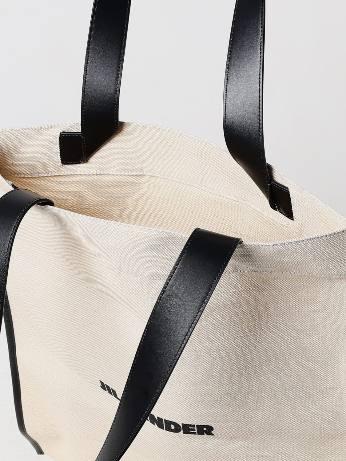 JIL SANDER BORSA: Borsa Jil Sander in canvas con logo , Bianco - Img 5