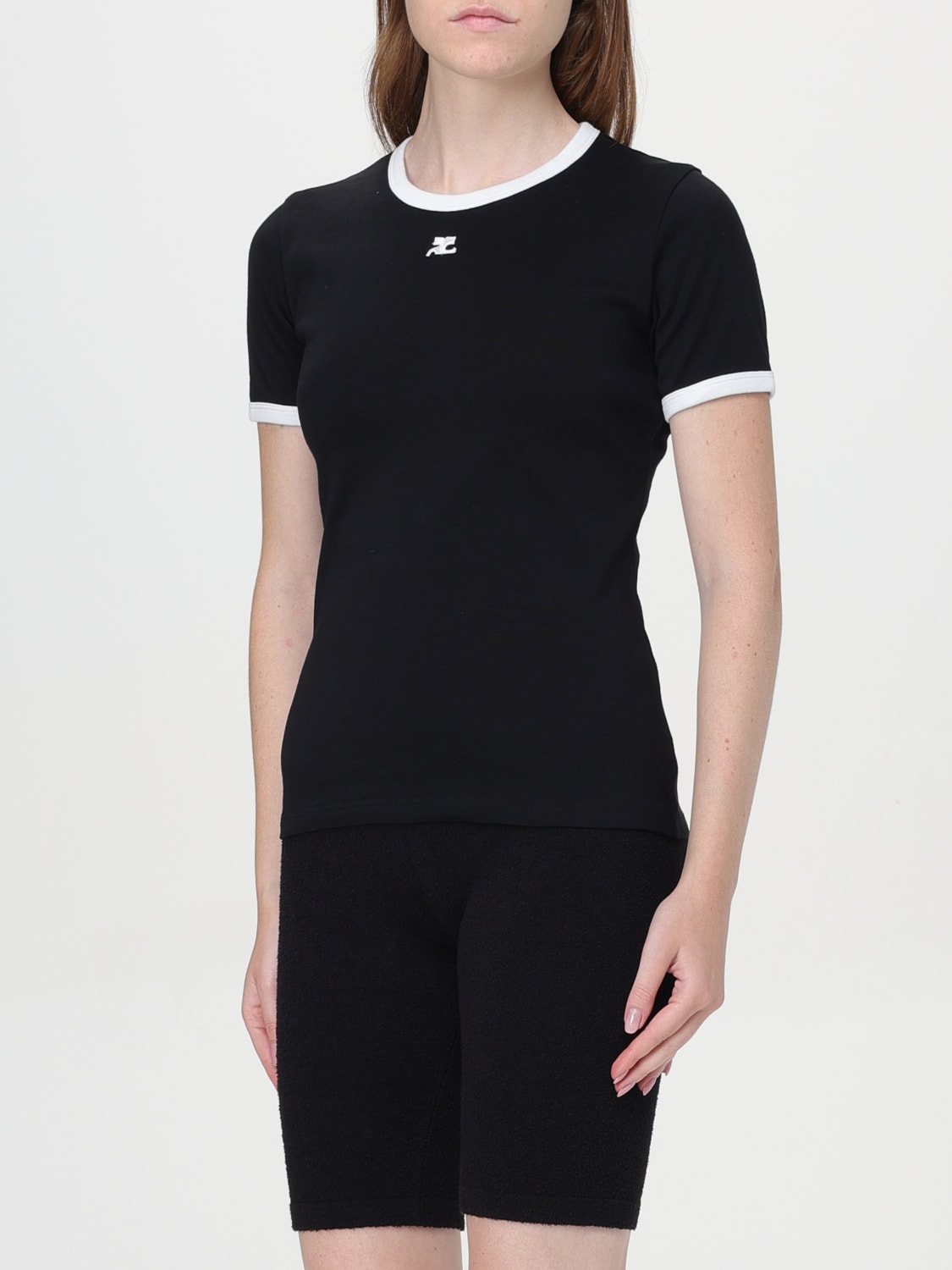 COURRÈGES T-SHIRT: T-shirt woman CourrÈges, Black - Img 3
